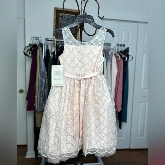 strapless open back dress Puff Stitch Princess Baby/Kids Dress Set  MON CROCHET